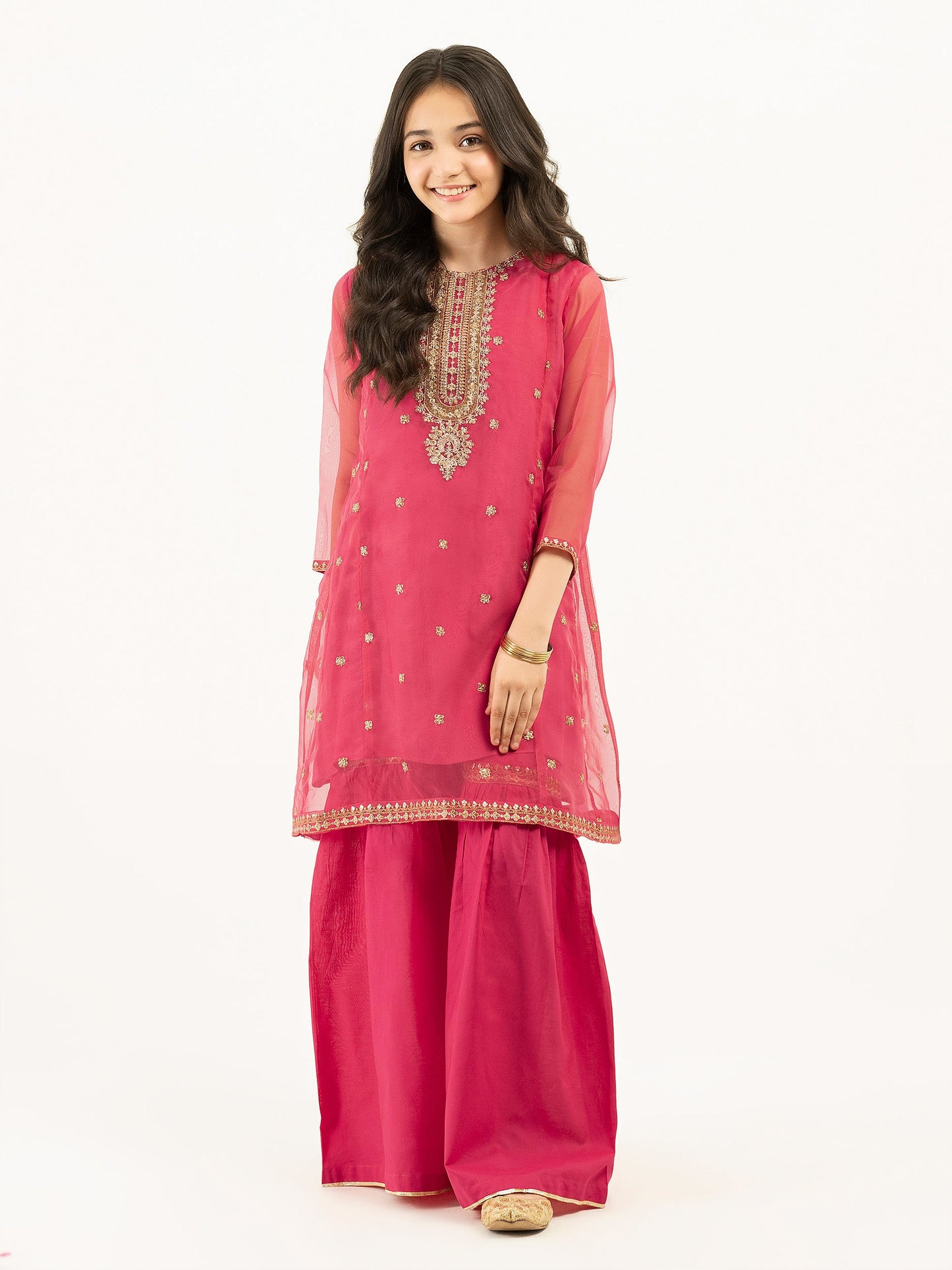 2 Piece Organza Suit-Embroidered (Pret)