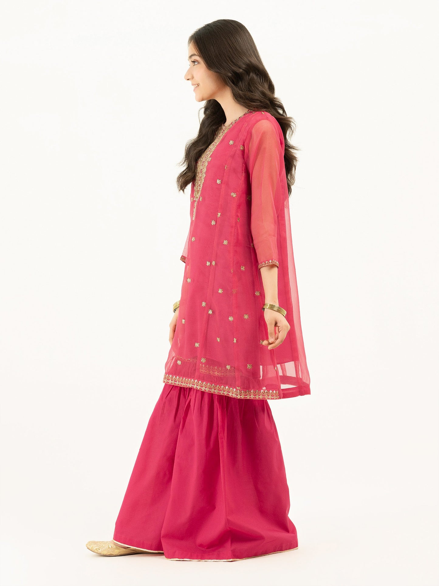 2 Piece Organza Suit-Embroidered (Pret)