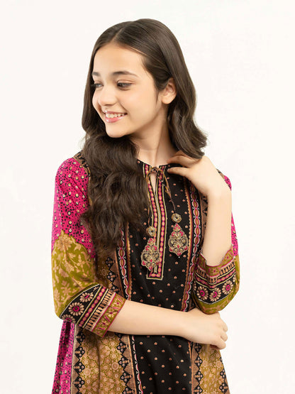 2 Piece Lawn Suit-Gold Paste Print (Pret)