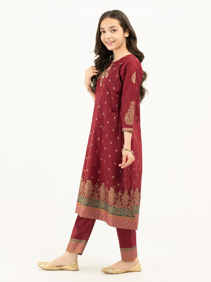 2 Piece Lawn Suit-Gold Paste Print (Pret)