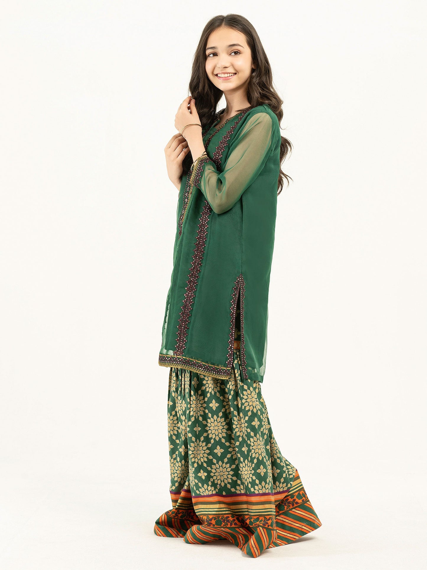 2 Piece Organza Suit-Embroidered (Pret)