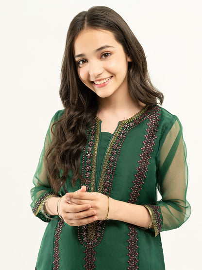 2 Piece Organza Suit-Embroidered (Pret)