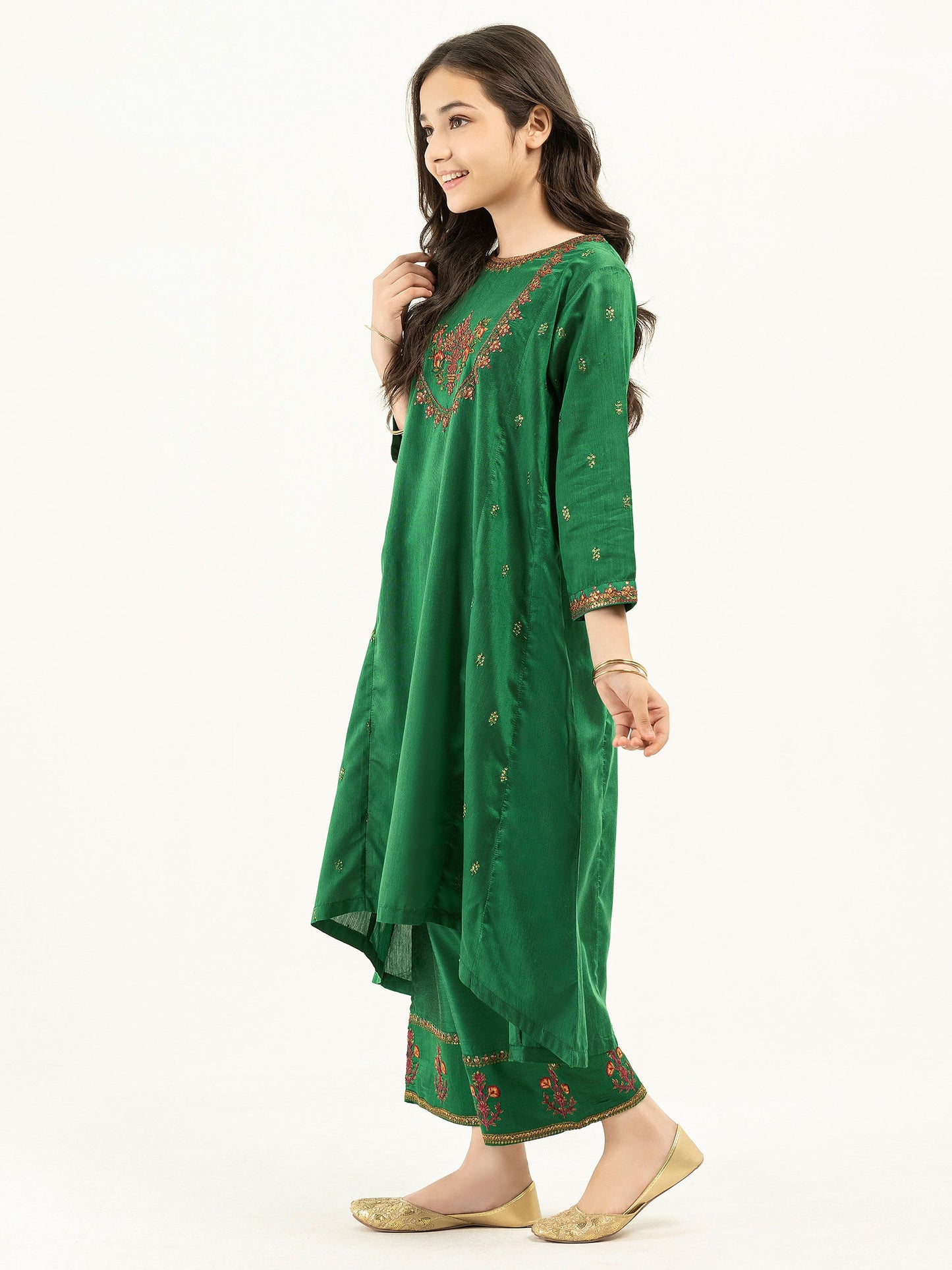 2 Piece Raw-Silk Suit-Embroidered (Pret)
