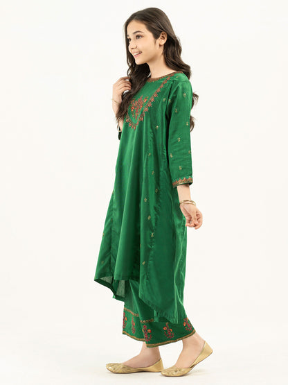 2 Piece Raw-Silk Suit-Embroidered (Pret)