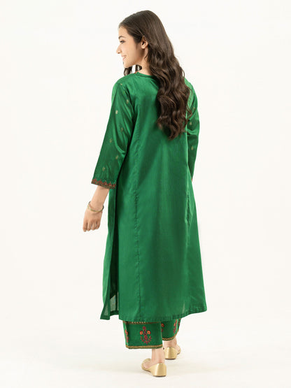 2 Piece Raw-Silk Suit-Embroidered (Pret)