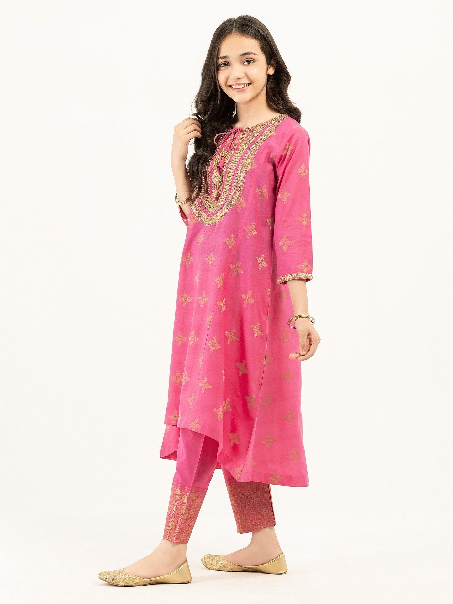 2 Piece Jacquard Suit-Embroidered (Pret)