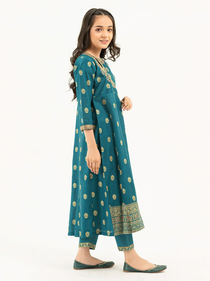2 Piece Lawn Suit-Gold Paste Print (Pret)
