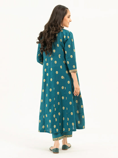 2 Piece Lawn Suit-Gold Paste Print (Pret)