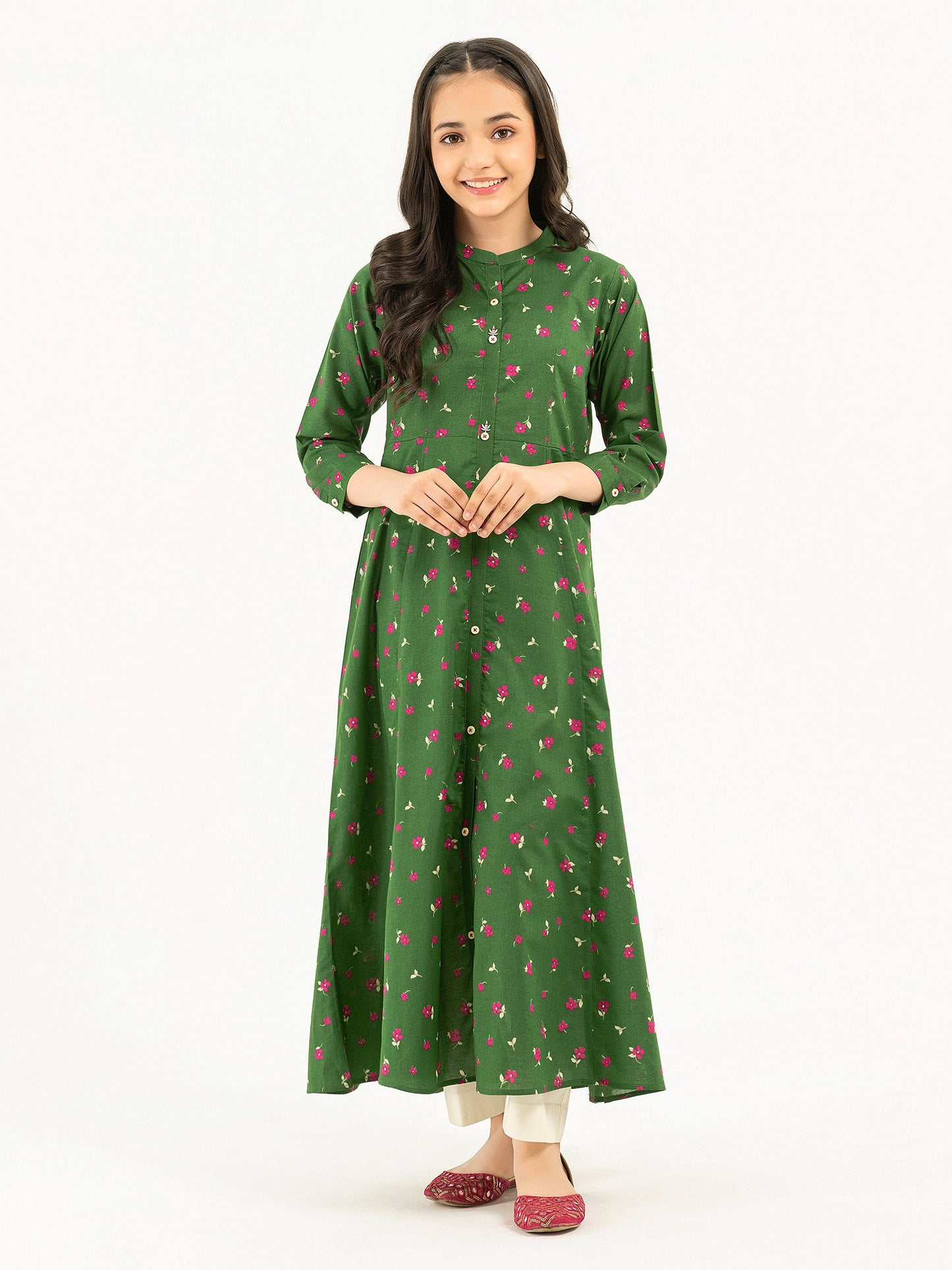 Cambric Frock-Printed (Pret)