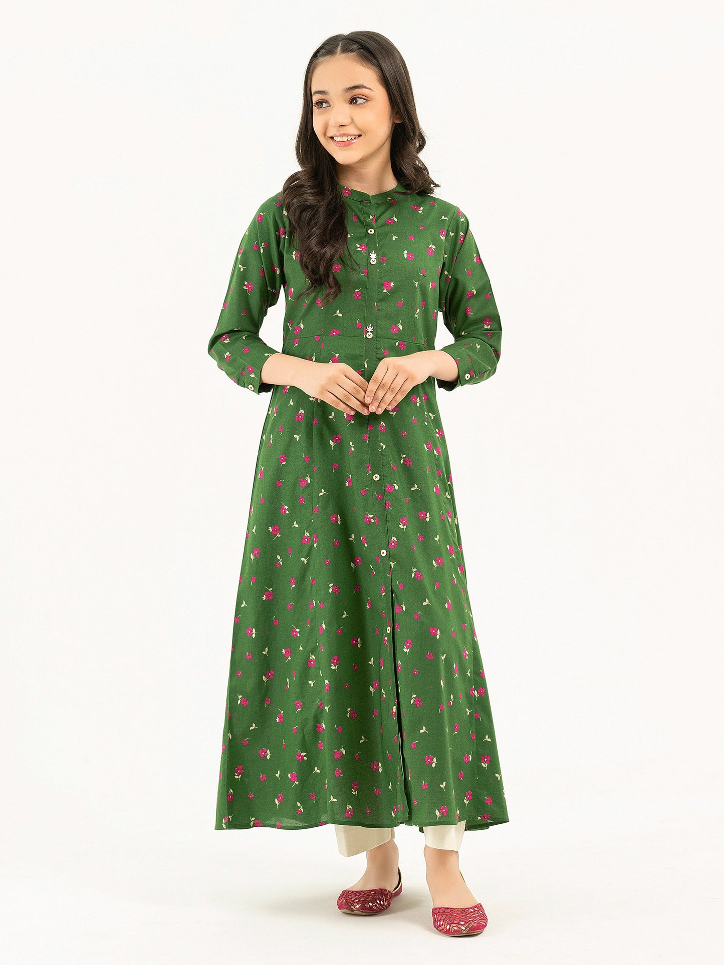 Cambric Frock-Printed (Pret)