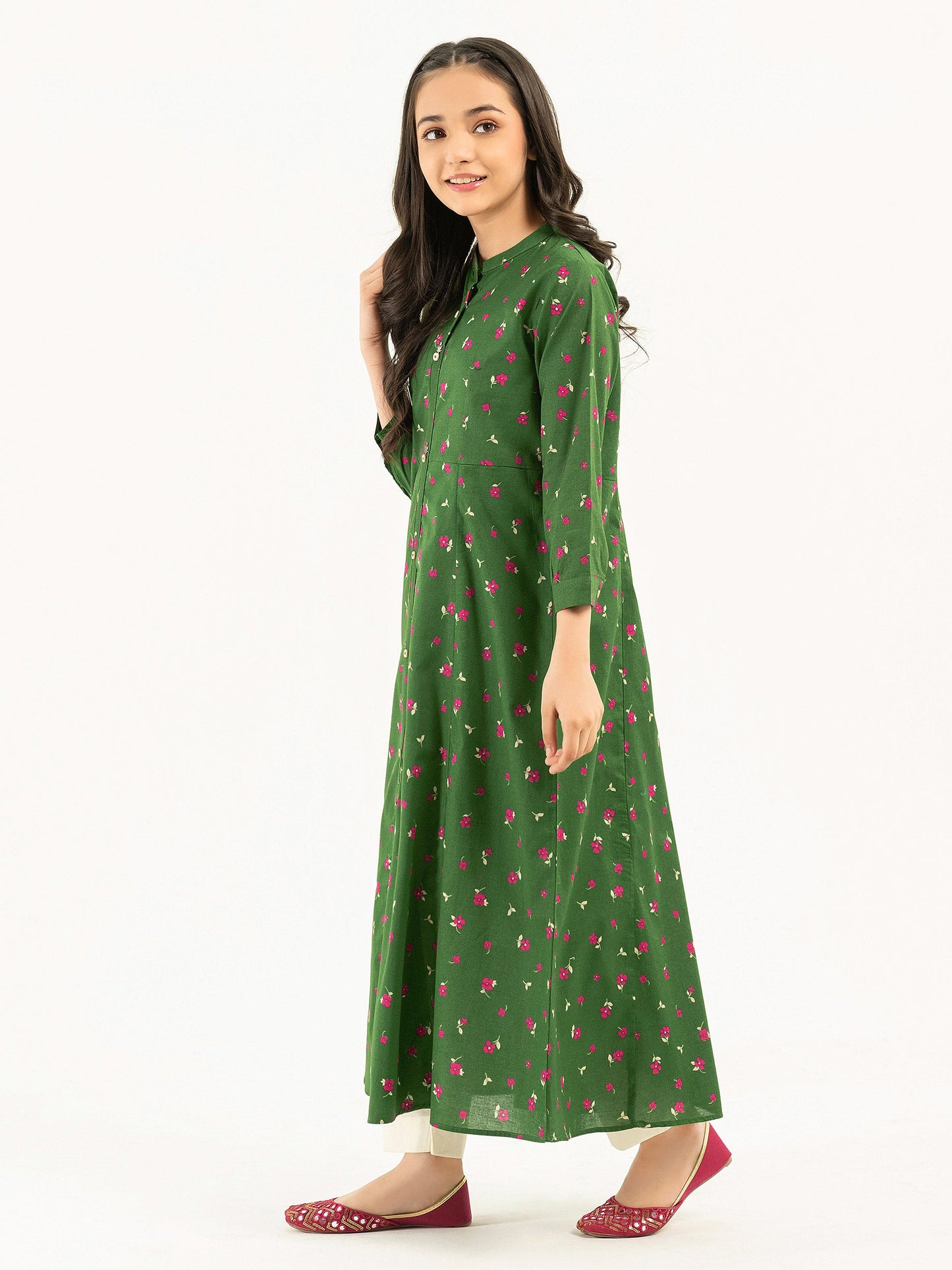 Cambric Frock-Printed (Pret)