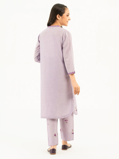 2 Piece Yarn Dyed Suit-Embroidered (Pret)