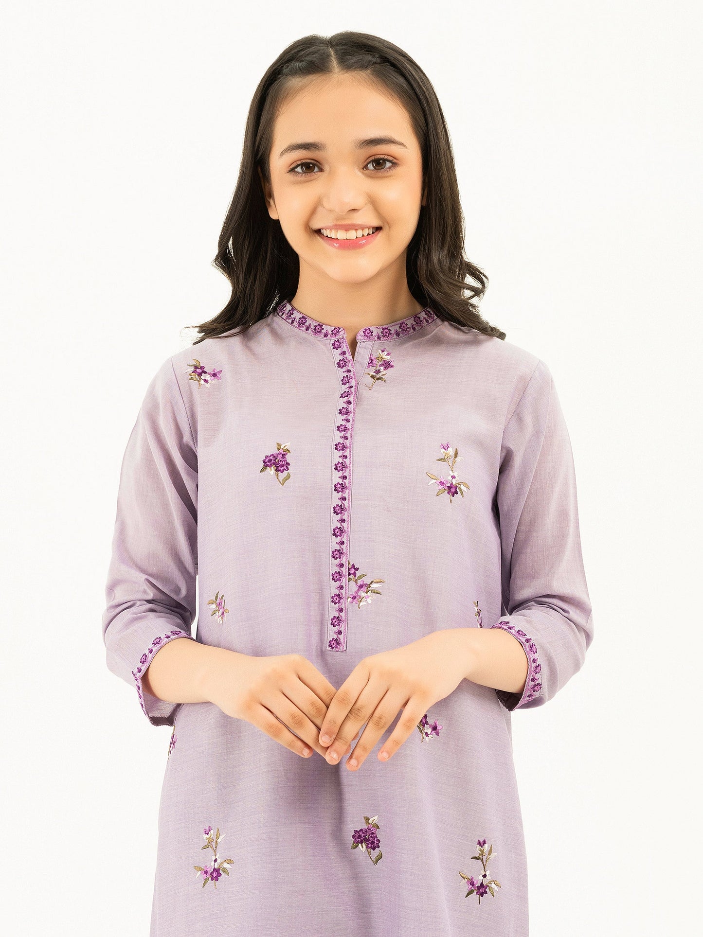 2 Piece Yarn Dyed Suit-Embroidered (Pret)