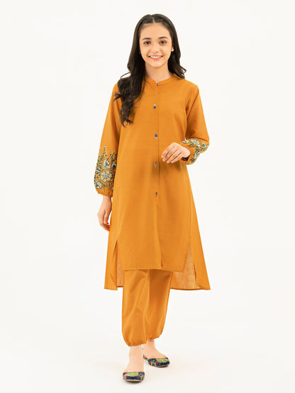 2 Piece Texture Lawn Suit-Embroidered (Pret)
