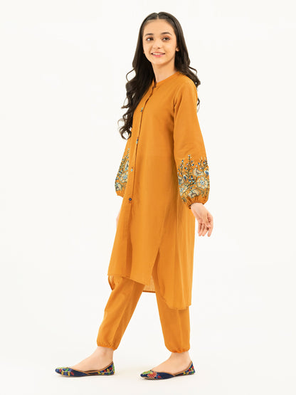 2 Piece Texture Lawn Suit-Embroidered (Pret)