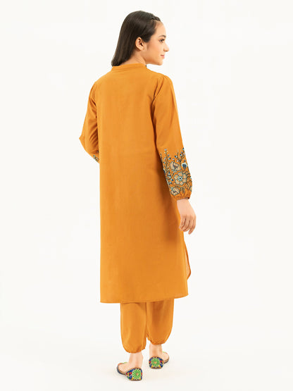2 Piece Texture Lawn Suit-Embroidered (Pret)