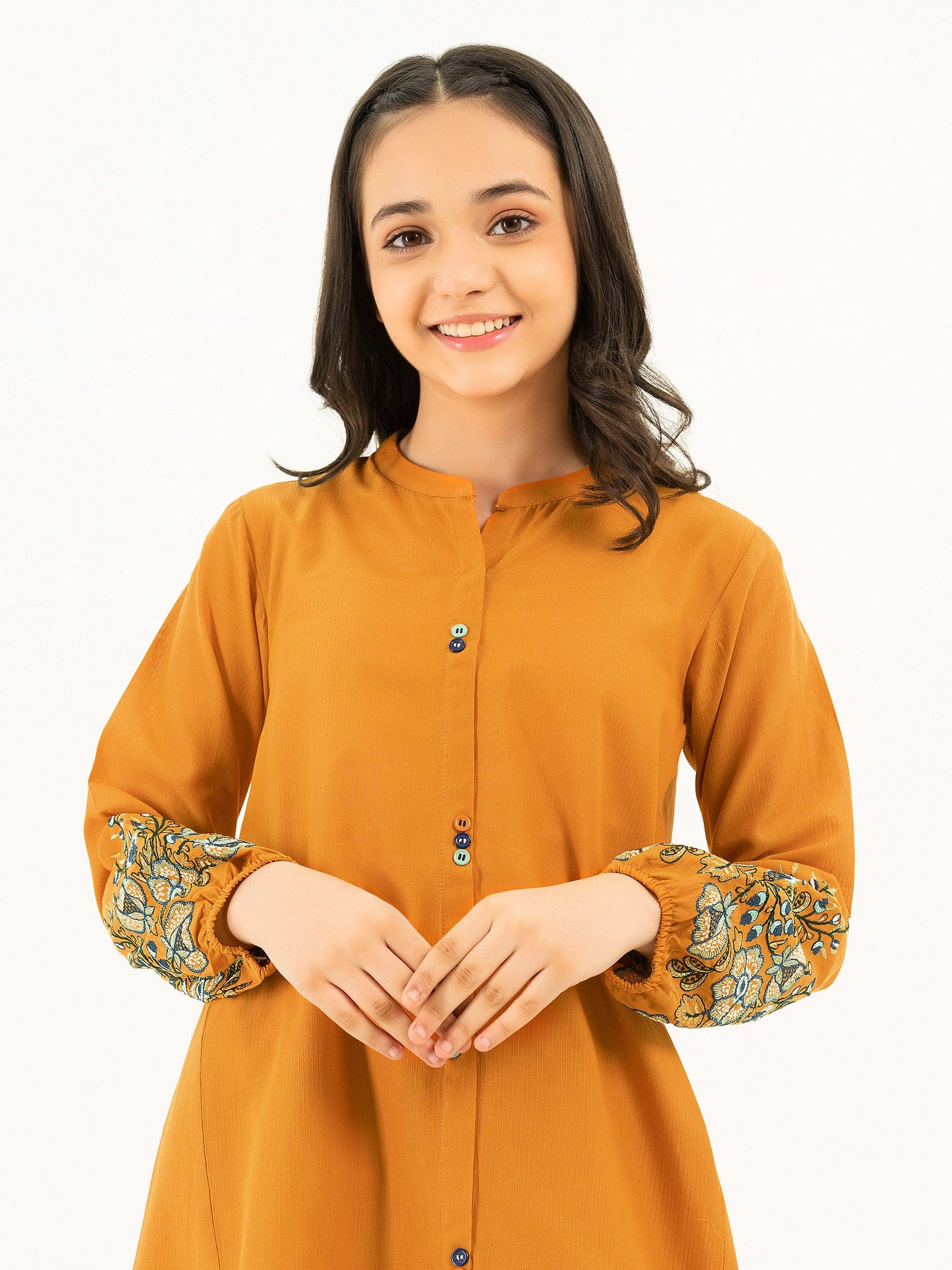 2 Piece Texture Lawn Suit-Embroidered (Pret)