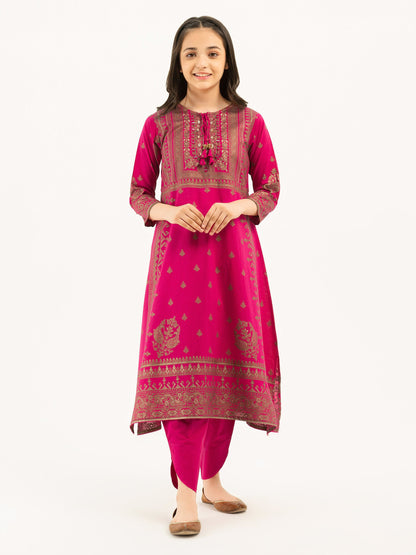 2 Piece Lawn Suit-Gold Paste Print (Pret)