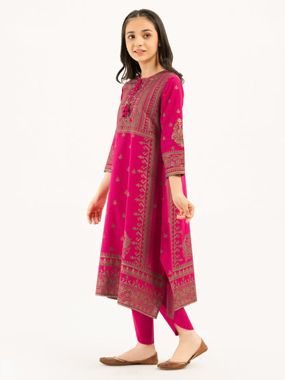 2 Piece Lawn Suit-Gold Paste Print (Pret)