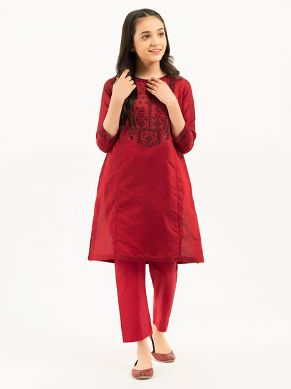 2 Piece Net Suit-Embroidered (Pret)
