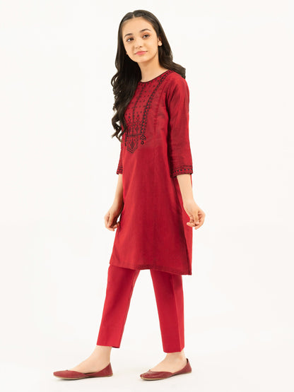 2 Piece Net Suit-Embroidered (Pret)