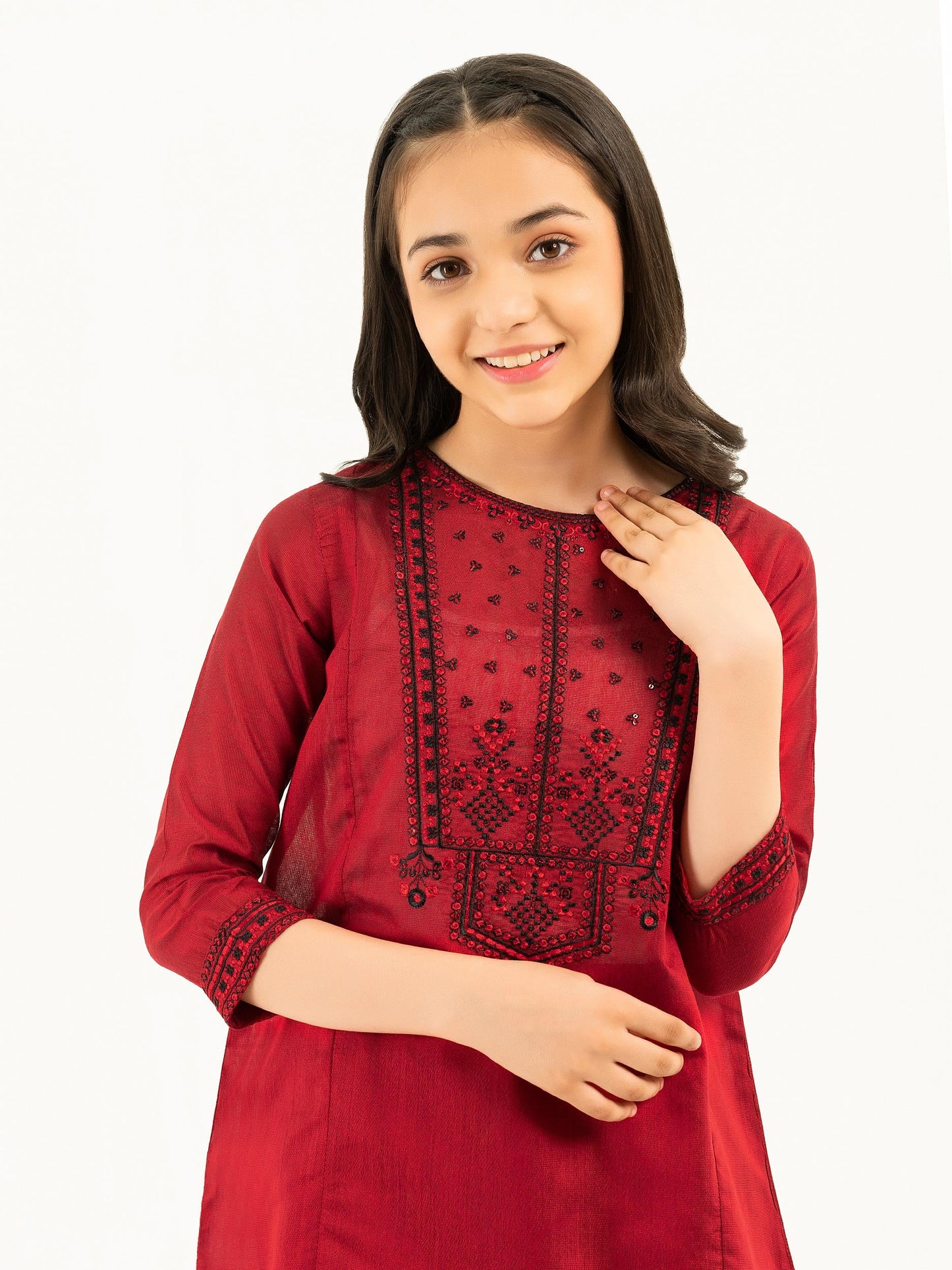 2 Piece Net Suit-Embroidered (Pret)