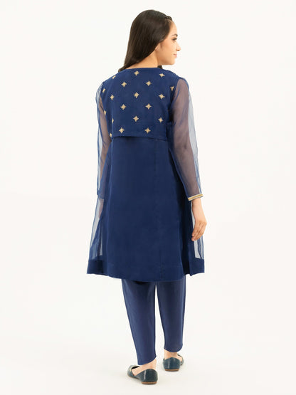 2 Piece Organza Suit With Bolero-Embroidered (Pret)