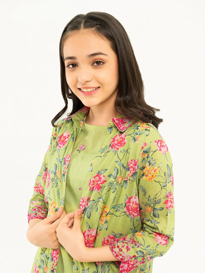 2 Piece Lawn Suit With Cardigan-Printed (Pret)