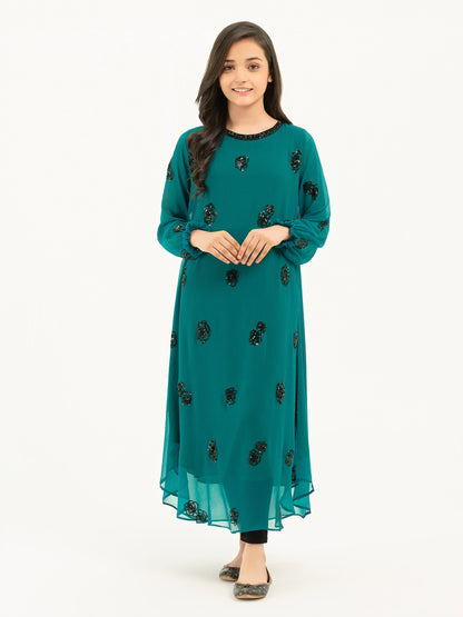 Chiffon Frock-Embroidered (Pret)