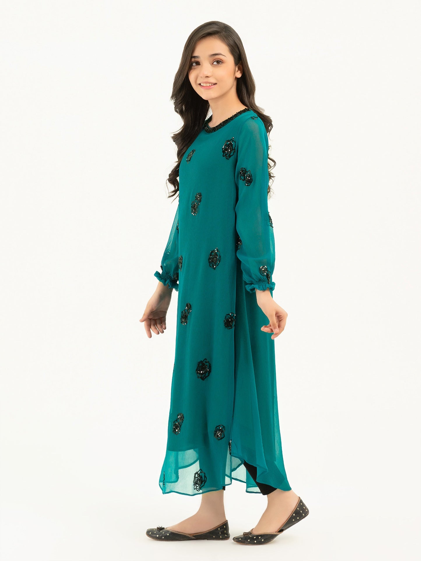 Chiffon Frock-Embroidered (Pret)