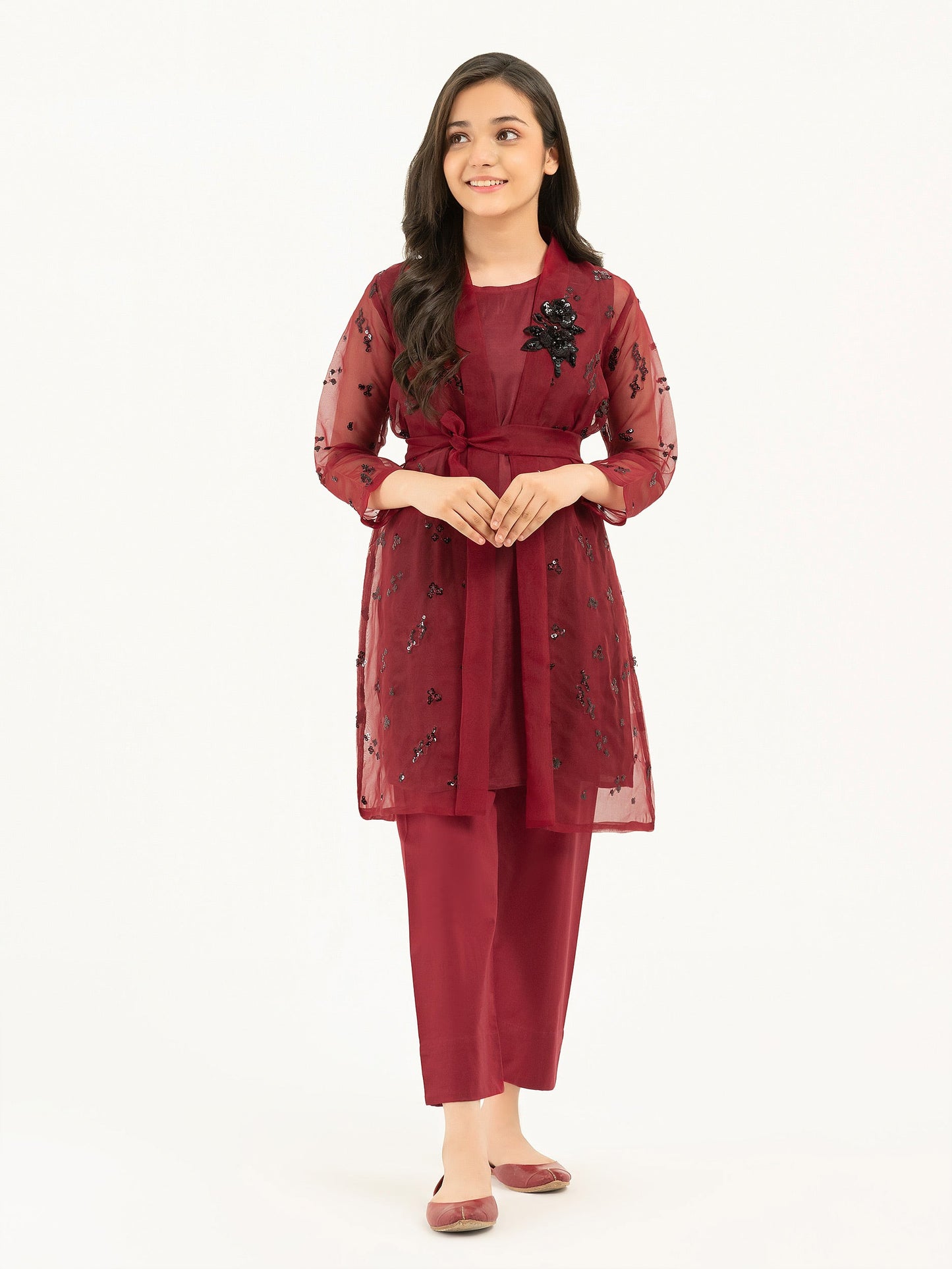 2 Piece Organza Suit-Embroidered (Pret)