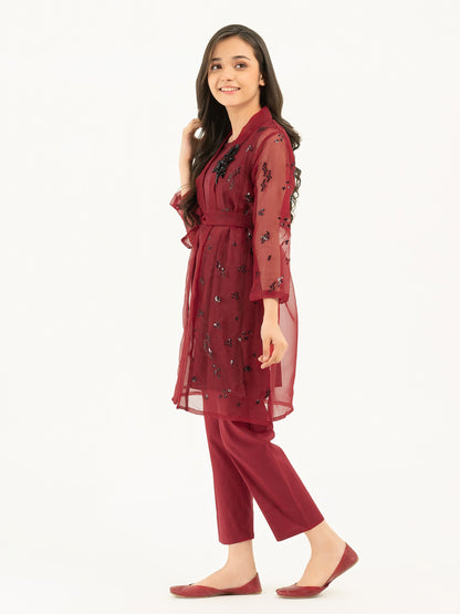 2 Piece Organza Suit-Embroidered (Pret)