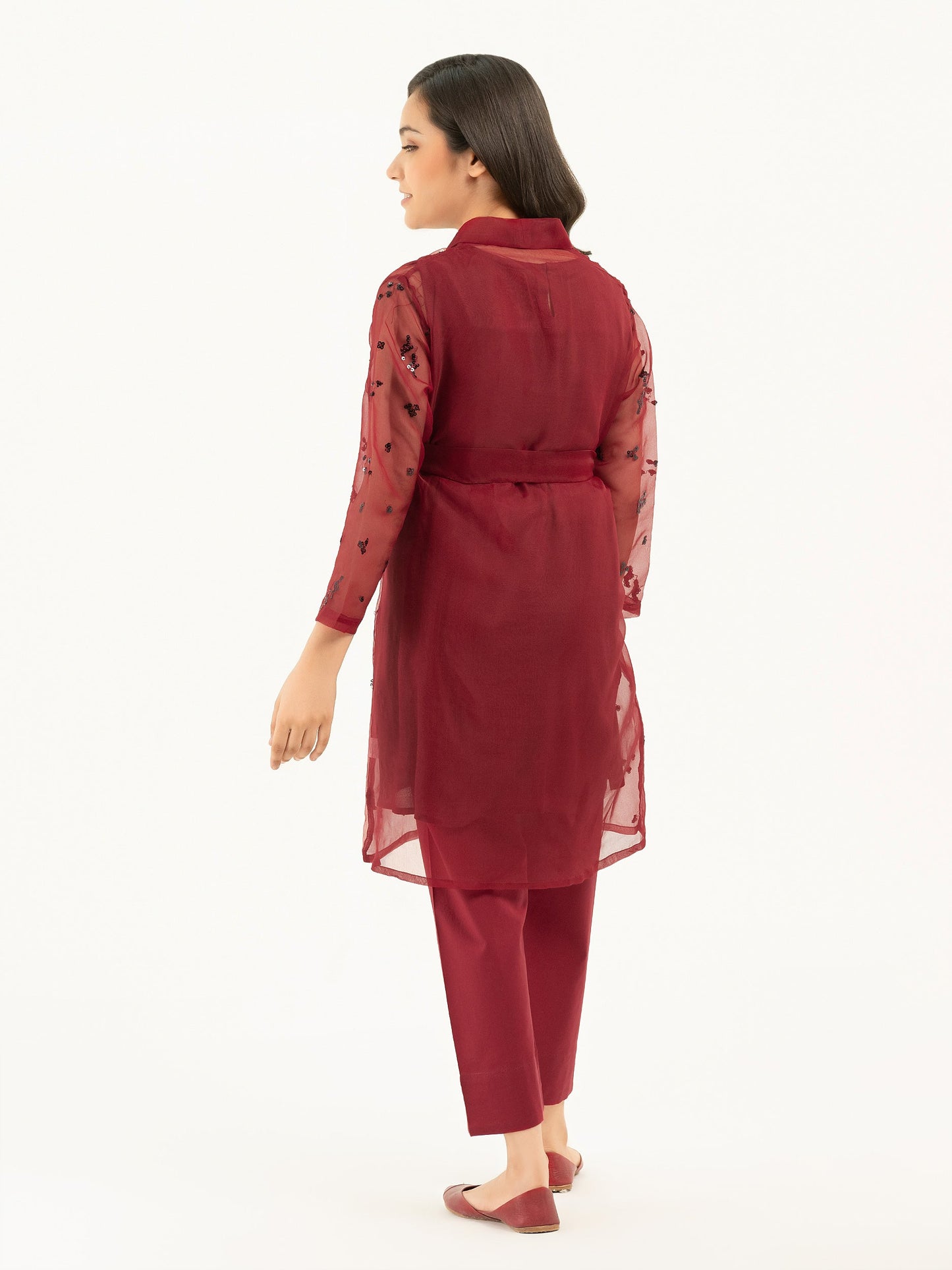 2 Piece Organza Suit-Embroidered (Pret)