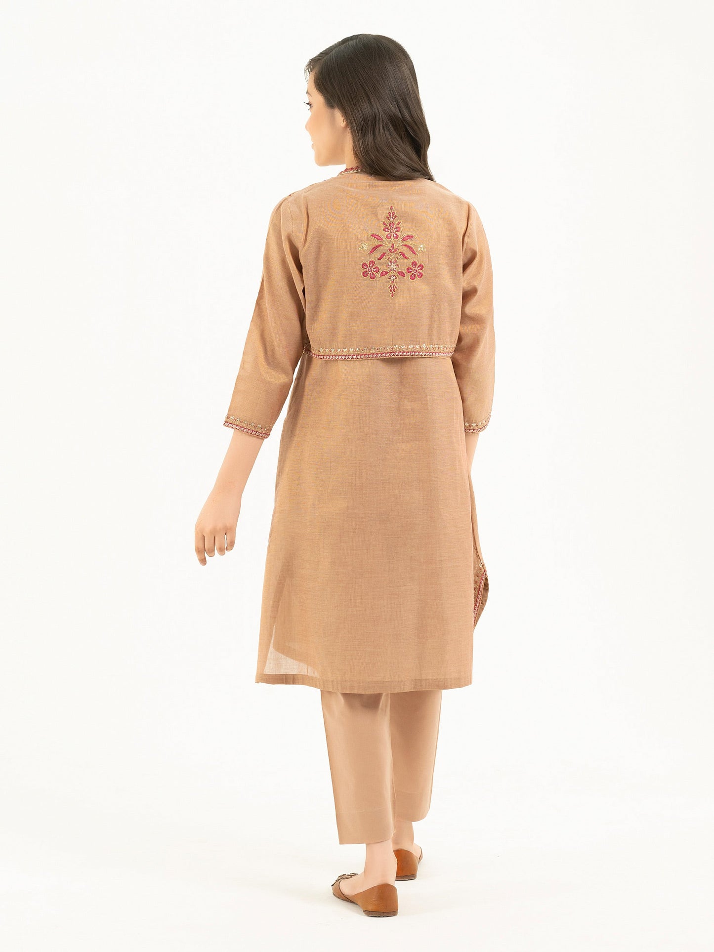 3 Piece Missouri Suit With Bolero-Embroidered (Pret)
