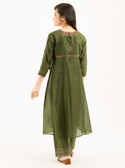 2 Piece Net Suit-Embroidered (Pret)