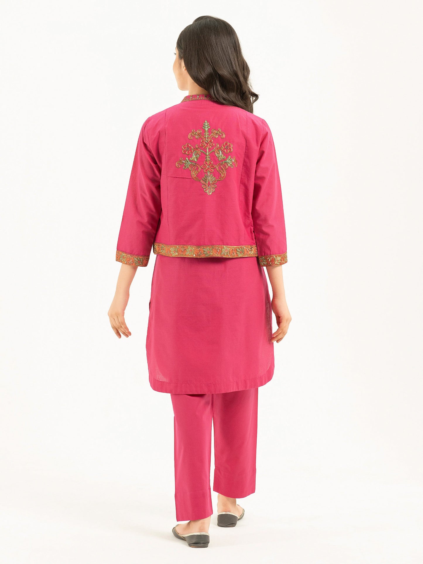 2 Piece Textured Lawn Suit With Bolero-Embroidered (Pret)