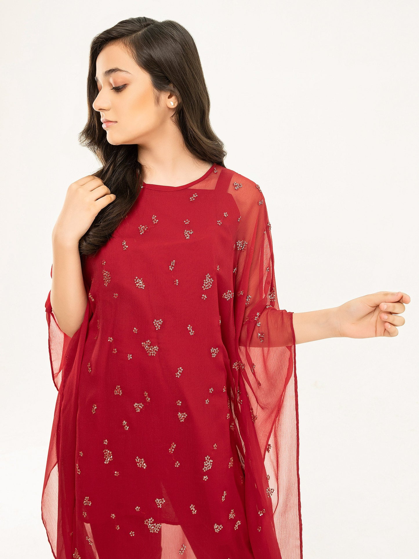 2 Piece Chiffon Suit-Embroidered (Pret)