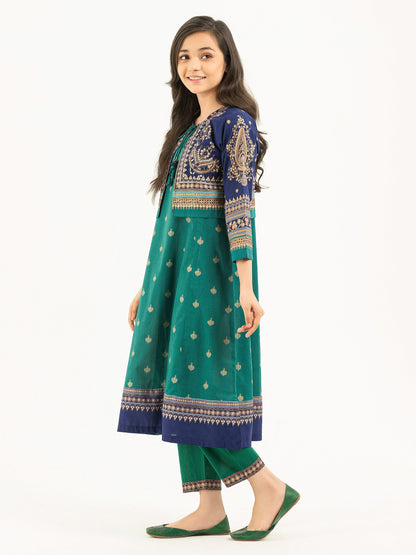 2 Piece Lawn Suit With Bolero-Gold Paste Print (Pret)