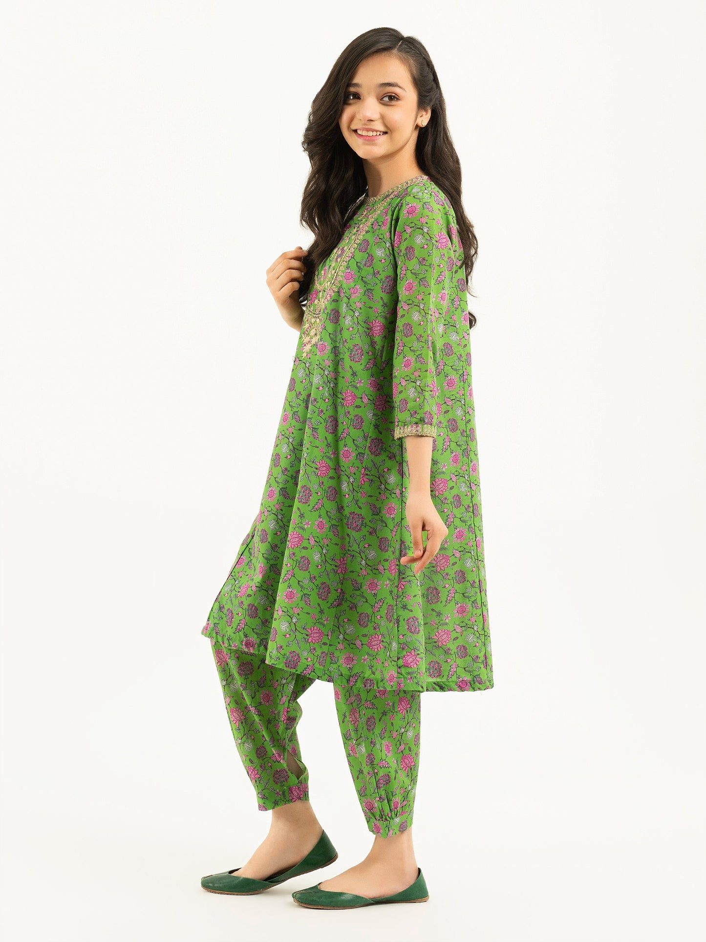 2 Piece Cambric Suit-Embroidered (Pret)
