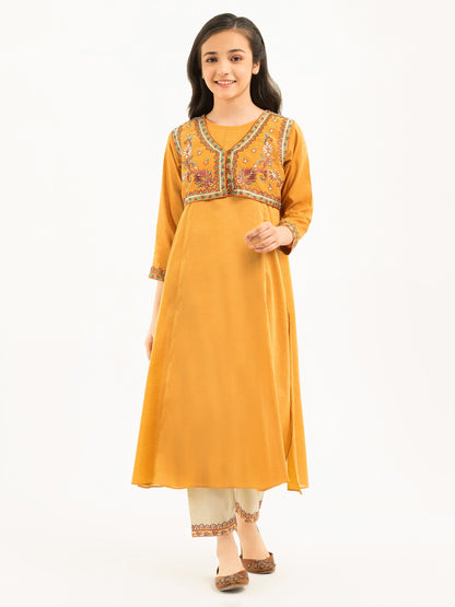 2 Piece Yarn Dyed Suit-Embroidered (Pret)