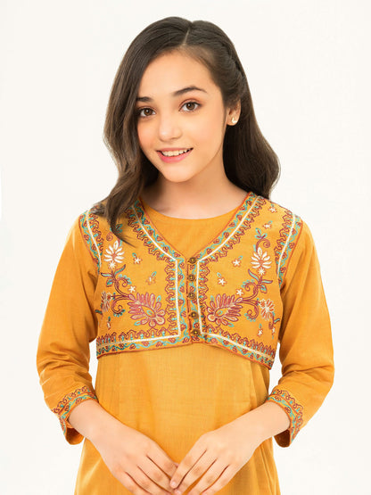 2 Piece Yarn Dyed Suit-Embroidered (Pret)