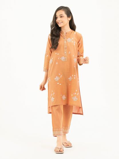 2 Piece Yarn Dyed Suit-Embroidered (Pret)