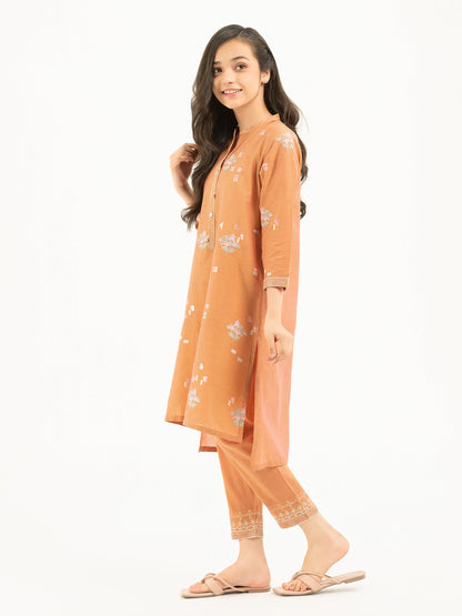 2 Piece Yarn Dyed Suit-Embroidered (Pret)