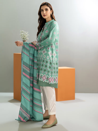 2 Piece Winter Cotton Suit-Printed(Unstitched)