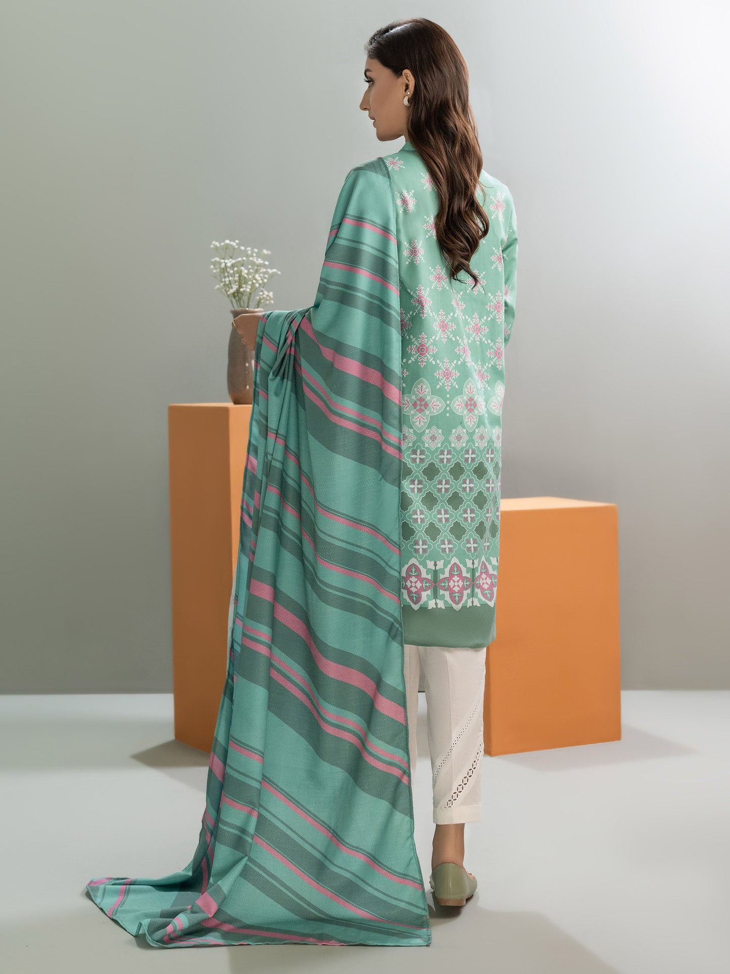 2 Piece Winter Cotton Suit-Printed(Unstitched)