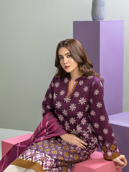 2 Piece Winter Cotton Suit-Printed(Unstitched)