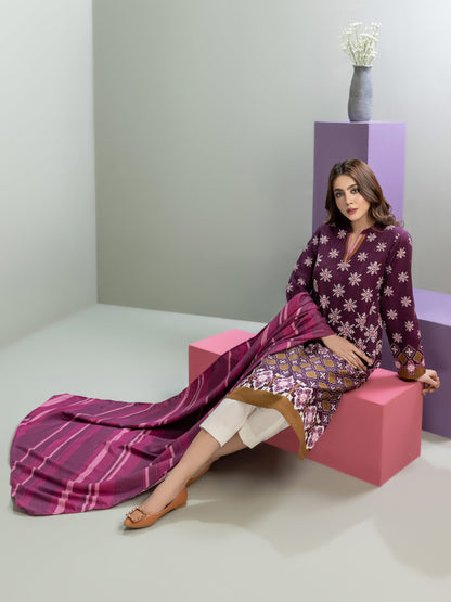 2 Piece Winter Cotton Suit-Printed(Unstitched)