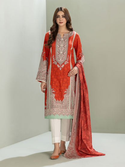 2 Piece Slub Khaddar Suit-Printed (Unstitched)