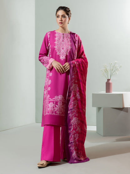 3 Piece Winter Cotton Suit-Printed (Unstitched)