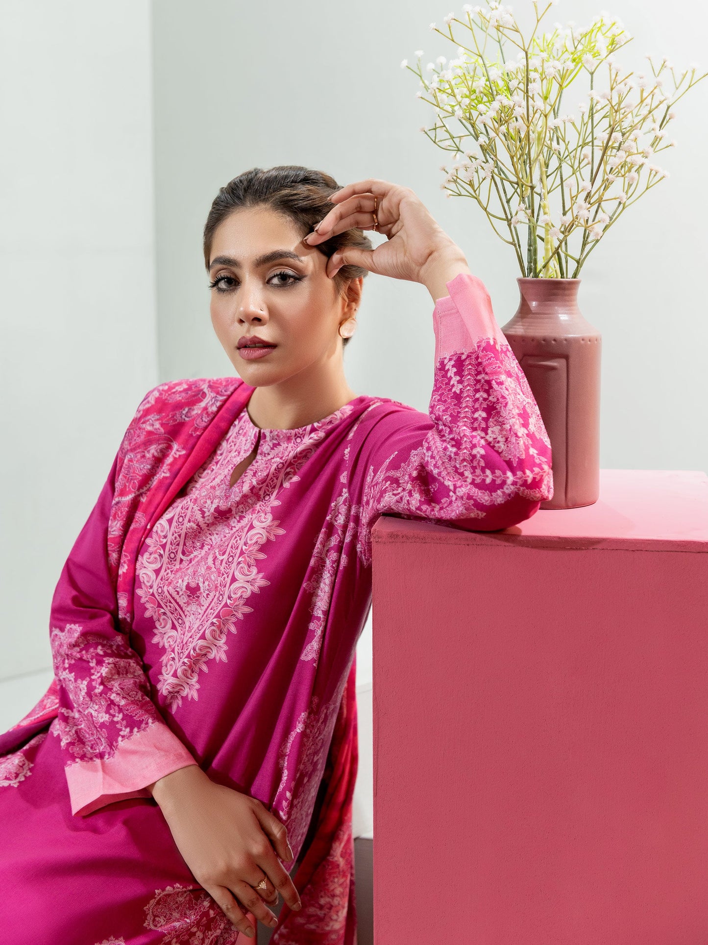 3 Piece Winter Cotton Suit-Printed (Unstitched)
